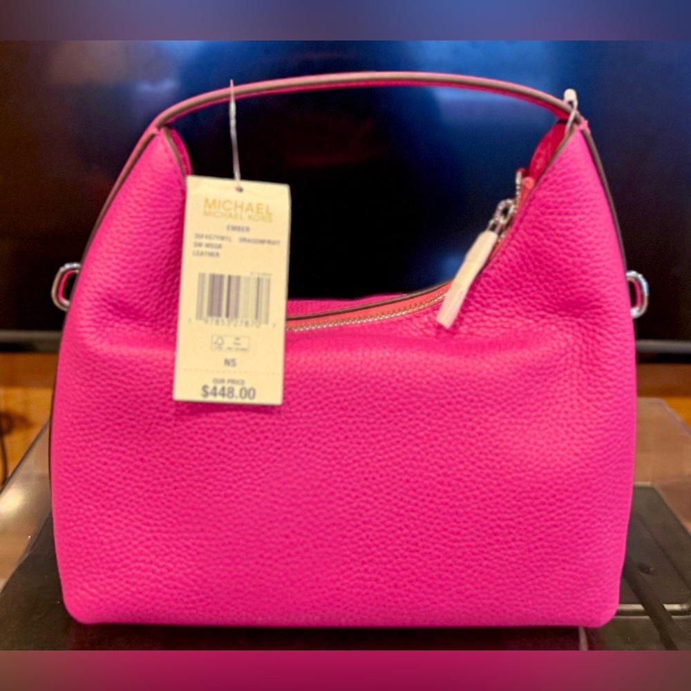 Michael Kors Pink Crossbody Bag with Pebbled Leather